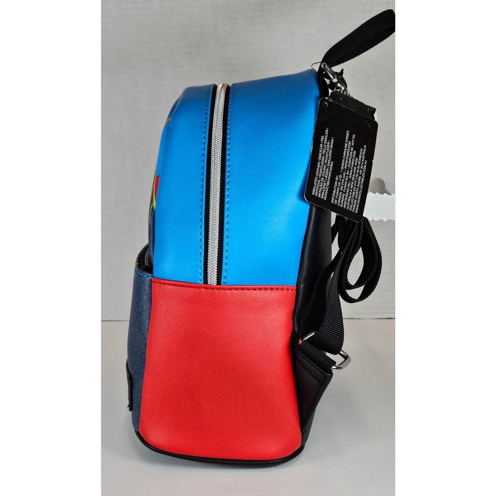 Funko Marvel Studios Marvel Cosplay Blue/Red/Gold Faux Leather Mini Backpack NWT - Picture 3 of 10